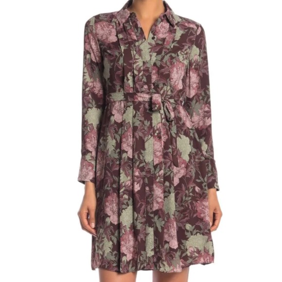 Nanette Lepore Women's Long Sleeve Print Wide Body Pleated Dress Sz 12 * ND09 - Picture 4 of 7